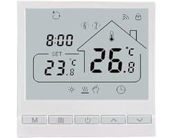 Slimme Thermostaat - Verwarming Regelaar - Energie Besparen - Wifi Bediening - 86x86mm - Wit