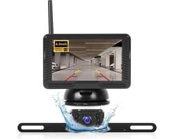 Draadloze achteruitrijcamera kit met 4,3 inch IPS achteruitkijkcameramonitor - Waterdichte IP69 nachtzicht achteruitrijcamera voor auto vrachtwagen camper aanhanger