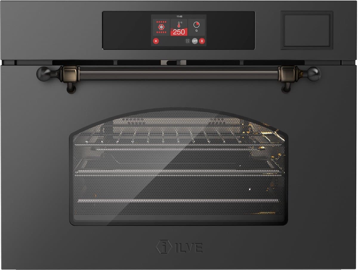 ILVE Compact 45cm 3 in 1 oven/stoom/mag Nost. Mat Grafiet Brons - Inbouw — afbeelding 1