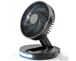 LISM – Deze draagbare bureauventilator heeft een 180 graden kantelbare ventilatorkop en een opvouwbaar ontwerp. Het is een stille, persoonlijke ventilator, geschikt voor thuiskantoren, slaapkamers en kamperen. Grijs