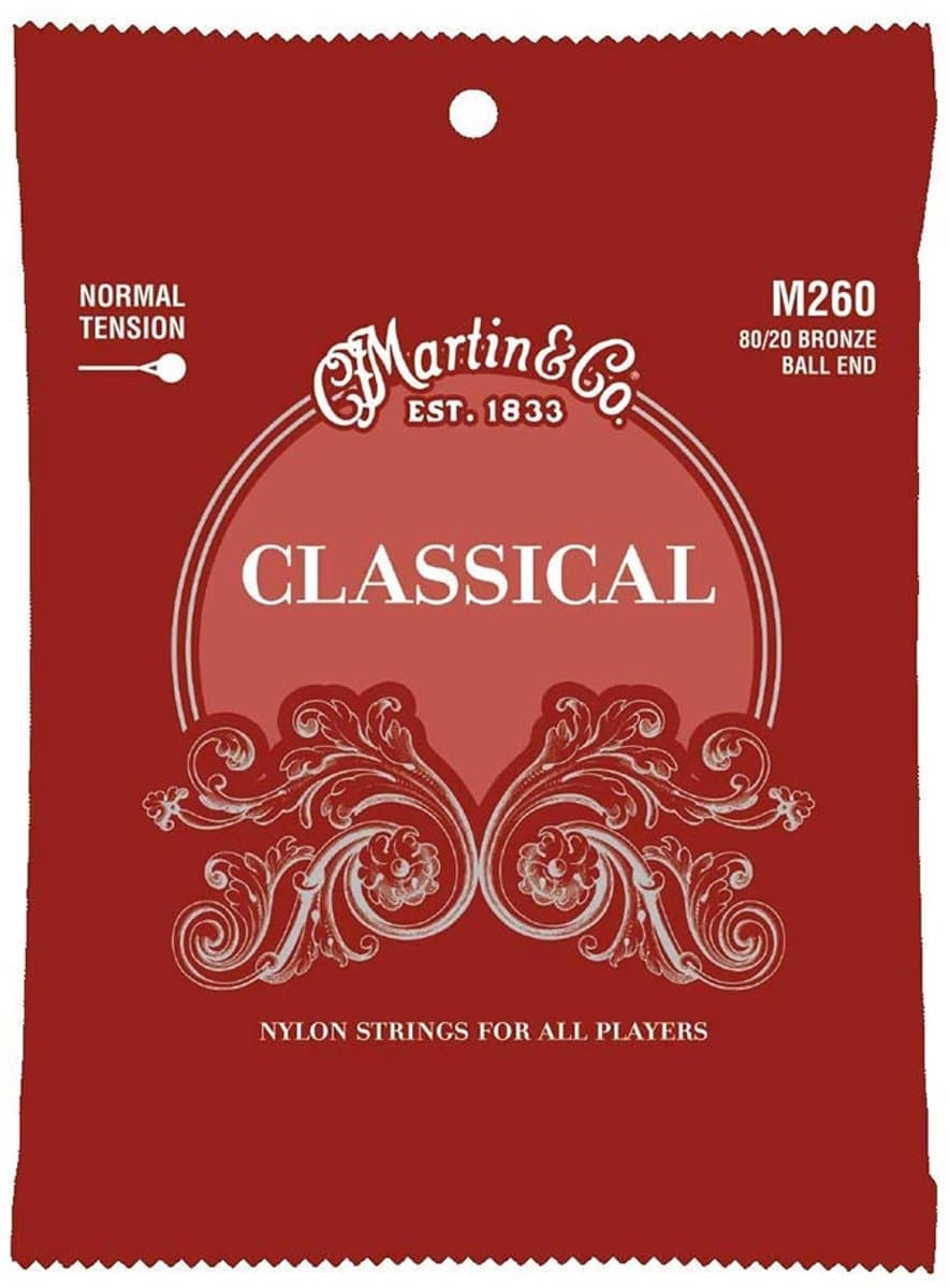 snarenset klassieke gitaar - M260 - bronze wound & clear nylon medium tension ball end — afbeelding 1