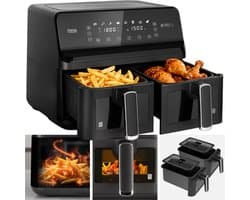 Teesa AIR FRYER DUAL POT XXL - Heteluchtfriteuse - 2700W - 8L - Twee Kommen