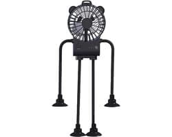 Tafelventilator Robot - Persoonlijke Ventilator - Koelte Creëren - Robot Design - 16.7 cm Breed - Zwart