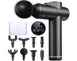 Spiermassagepistool met LCD-touchscreen - 99 snelheden - 8 massagekoppen - verlichting van spierpijn - ShopVlot