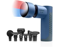 Massagepistool met warme en koude functie - Diepe weefselmassage met 3 vibratieniveaus en 7 hulpstukken