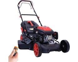 STAHLMANN Grasmaaier - BR532 - 7,0HP (5,1kW) Benzine Grasmaaier 53cm Zelfrijdend 223cc Benzinegrasmaaier met Aandrijving, 53cm Maaibreedte, Mulchen, Maaihoogteverstelling, Easy Clean Aansluiting, Grote Wielen, 60L Korf