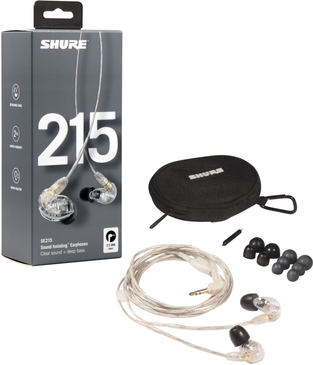 Shure SE215-CL In-Ear Monitoring - Transparant — afbeelding 1