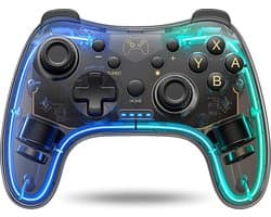 Phreeze Pro Controller Draadloos - Turbo Knop - Macro Knop - Transparant - RGB Verlichting - Instelbaar via APP - Geschikt voor Nintendo Switch
