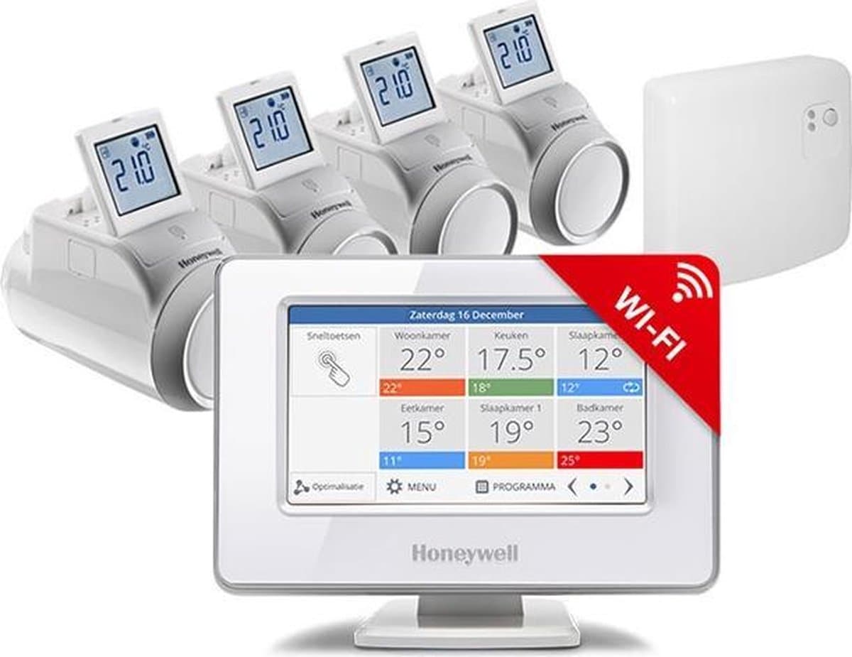 Honeywell Evohome Aan/Uit Slimme thermostaat - Wifi - Draadloos - Inclusief 4 thermostaatknoppen — afbeelding 1