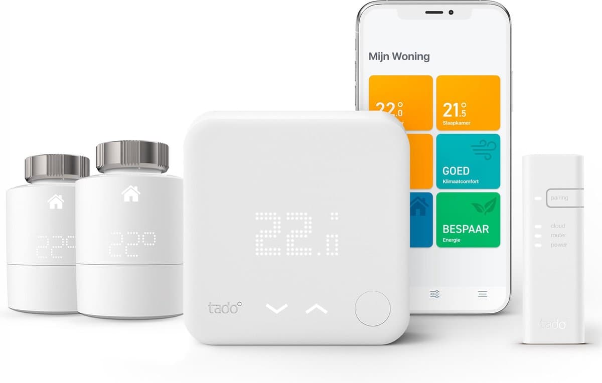 tado° Slimme Thermostaat Starterkit V3+ met 2 Slimme Radiatorknoppen — afbeelding 1