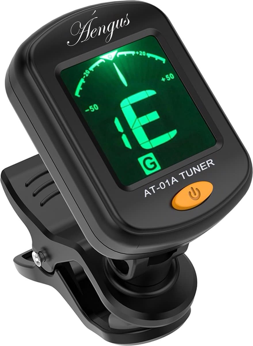 Áengus AT-01A stemapparaat voor Gitaar, Basgitaar, Viool, Ukelele en Chromatisch stemmen - Clip-on tuner — afbeelding 1