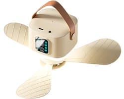 USB-oplaadbare plafondventilator met verlichting en afstandsbediening, Geschikt voor kampeertenten.