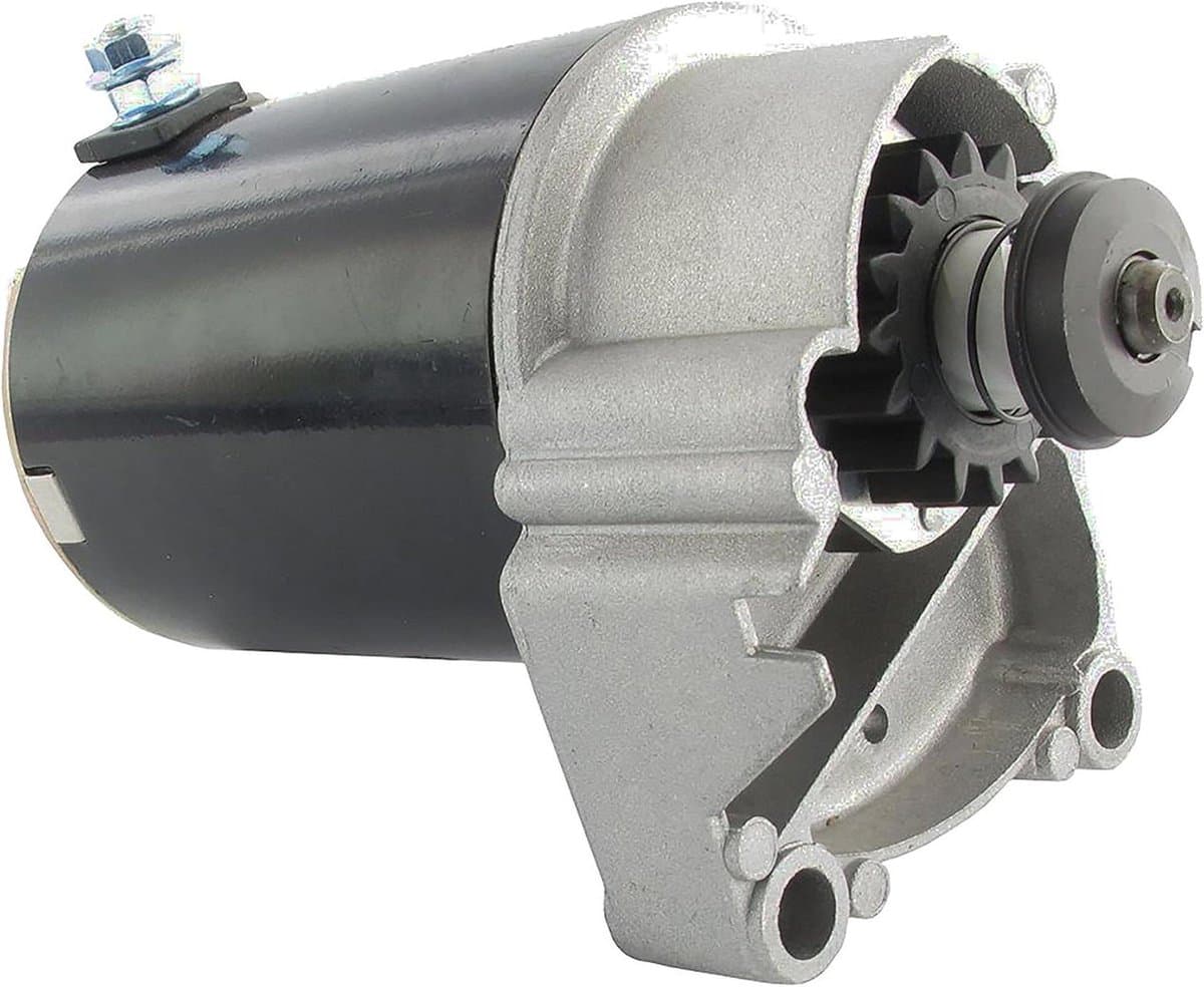 Starter Motor - Elektrische Start - Maaier Onderhoud - 16 Tanden - 19.8 cm - Zwart — afbeelding 1