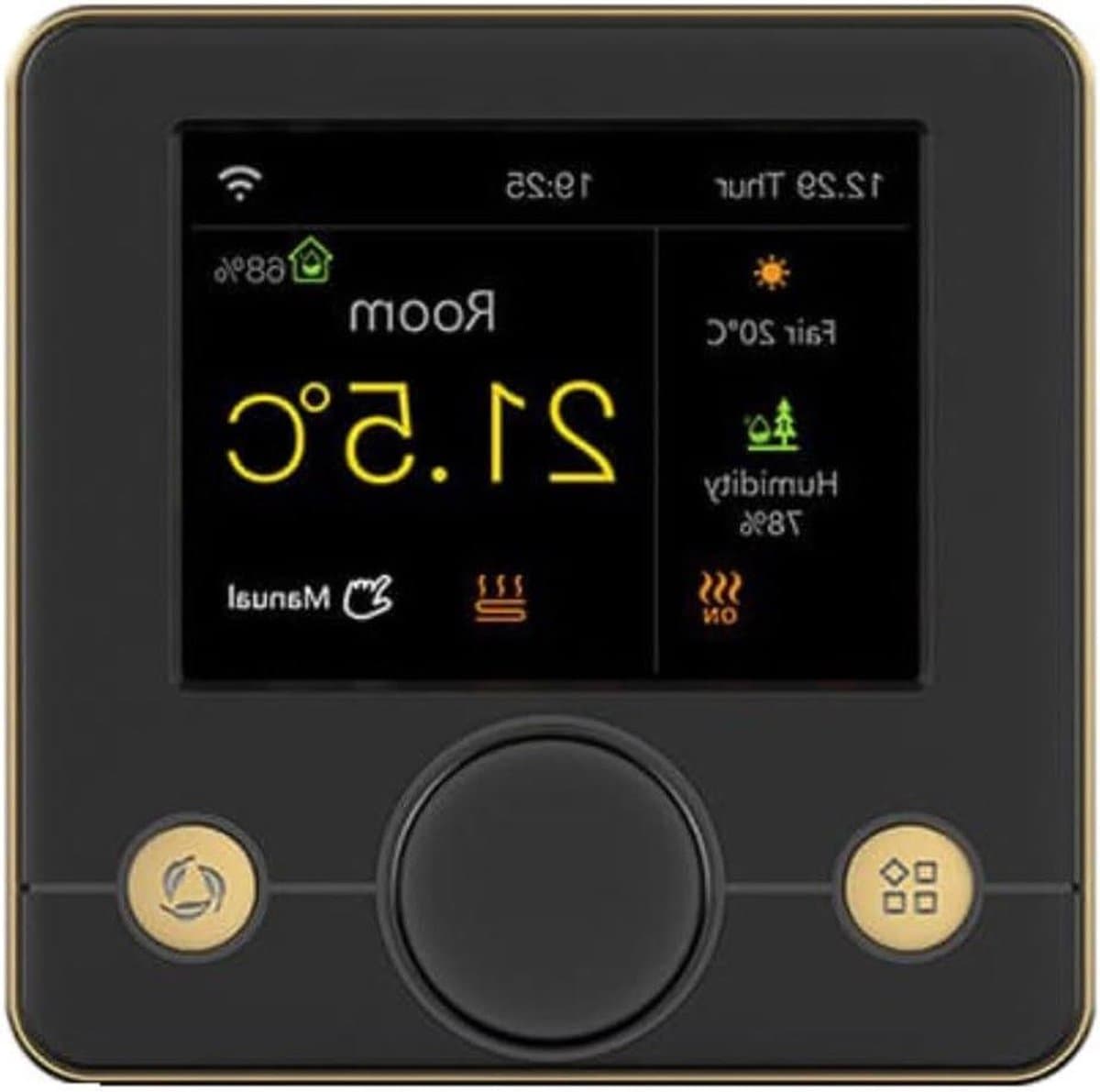 Slimme thermostaat - Wifi regelaar - Energie besparen - Spraakbesturing compatibel - 10x10x6 cm - Zwart — afbeelding 1