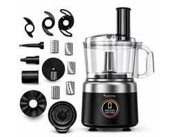 TurboTronic FP700 Foodprocessor - Keukenmachine - 1.2 Liter - Keukenrobot - 1900W - Zwart