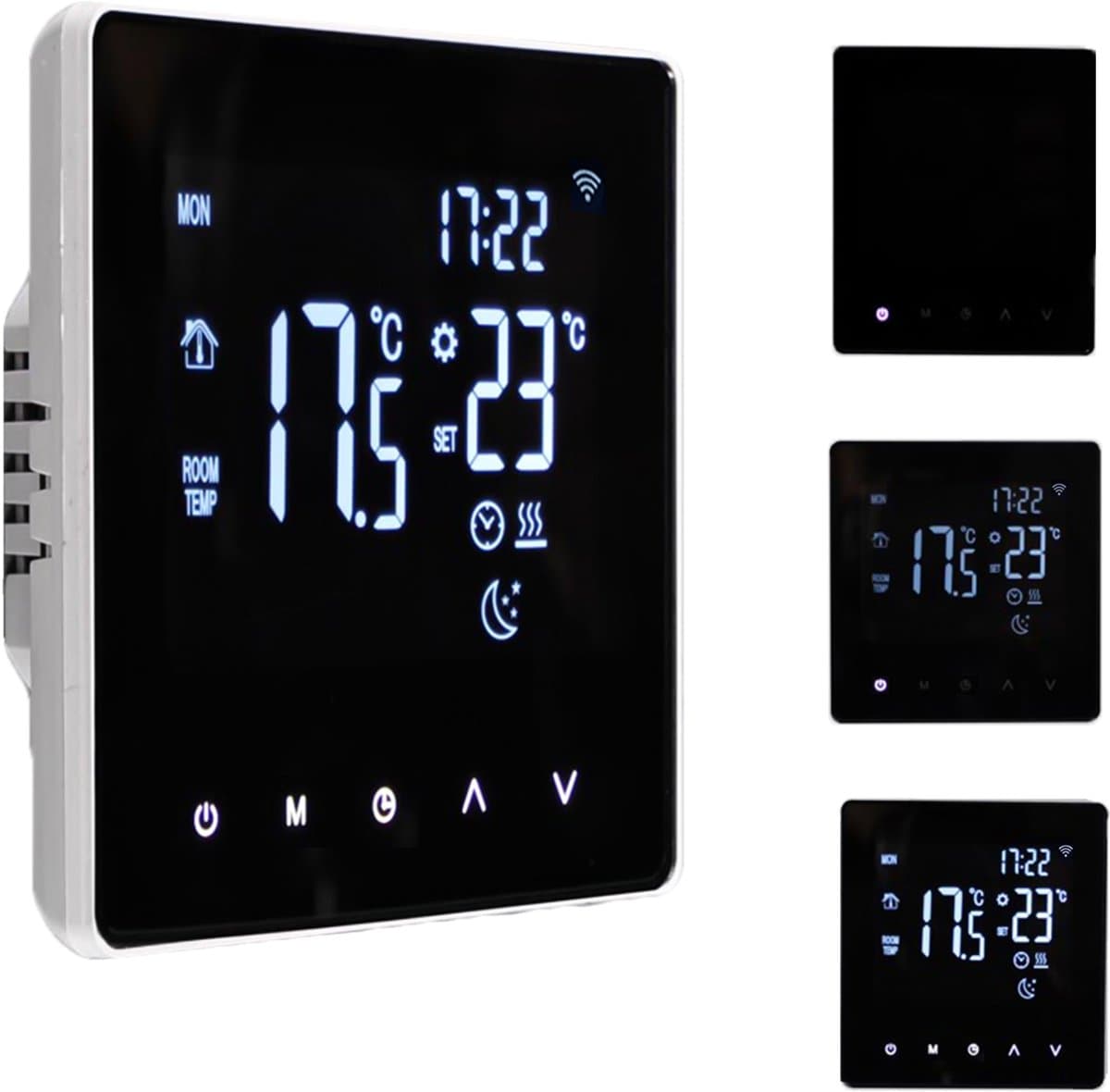 WiFi Slimme Thermostaat – LCD Touchscreen – Tuya App Bediening – Programmeerbare Vloerverwarming – Voor Waterverwarming — afbeelding 1