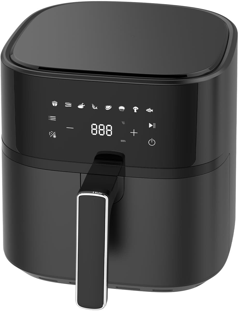 AIMASON 6.5L XL Airfryer 625A - Kompakt Heteluchtfriteuse met Metalen Binnenmand - 1700W Rapid Air-technologie - Zwart - 8 programma’s en touchscreen - Eenvoudig schoon te maken — afbeelding 1