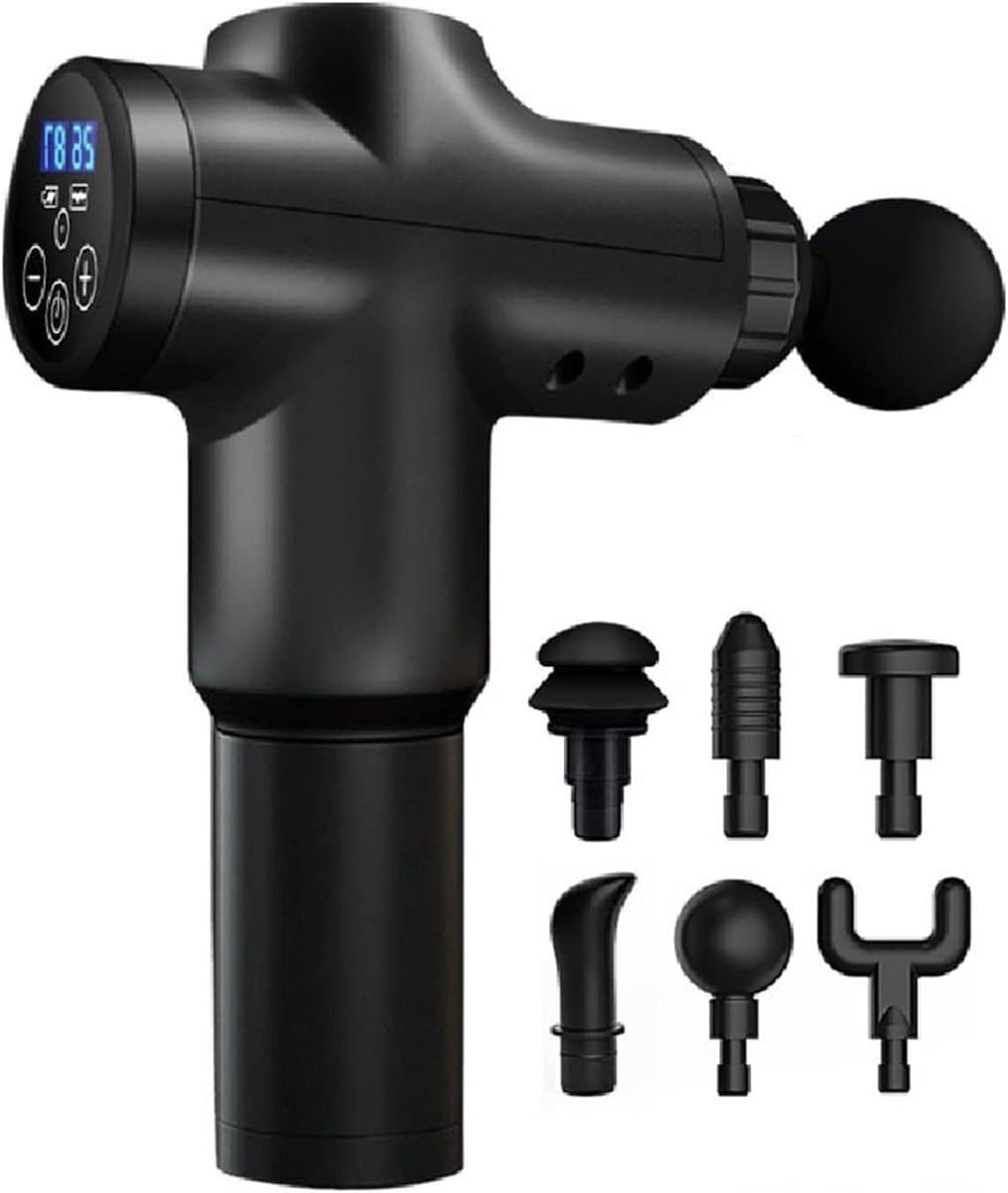 Massagepistool - Spierherstel Gun - Spierontspanning Na Sport - 39 Snelheden LCD - 1.7 kg - Zwart — afbeelding 1