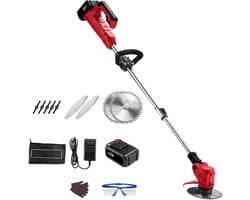 Lichte draadloze grastrimmer, elektrische grastrimmer op batterij, draadloze grastrimmer met 21 V, bosmaaier voor gebruik in de tuin/gazon/huis/buiten