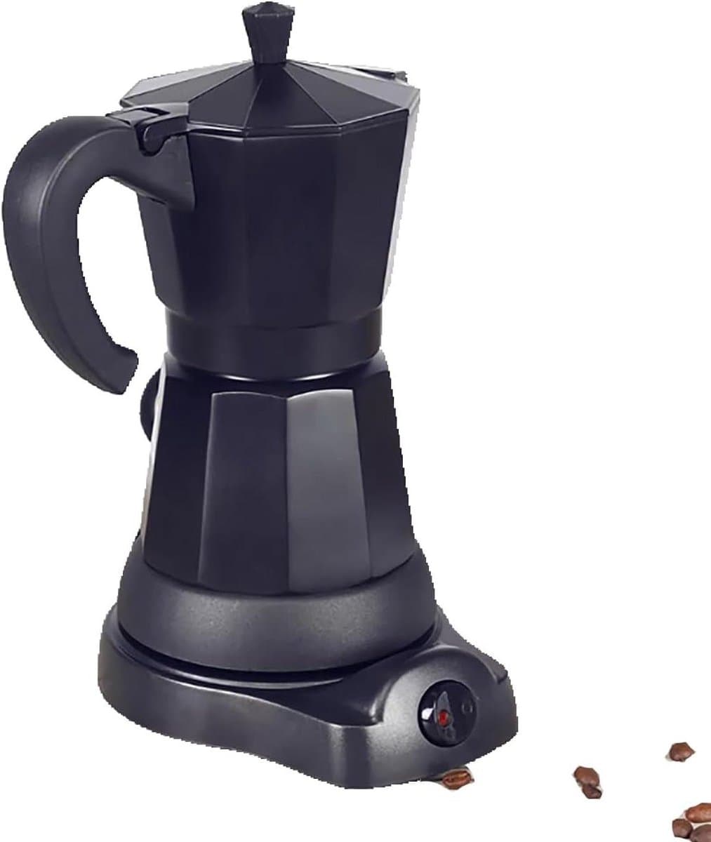 Elektrisch Koffiezetapparaat - Mokka Pot - Thuis Koffie Zetten - Hittebestendig Handvat - 300 ml - Zwart — afbeelding 1