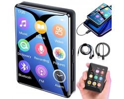 Bluetooth MP3-speler - 2.4" Touchscreen & Bluetooth 5.0 - 67×48×10mm - HiFi-geluid & 12u Batterij - Met FM-radio - Voor Studenten & Onderweg
