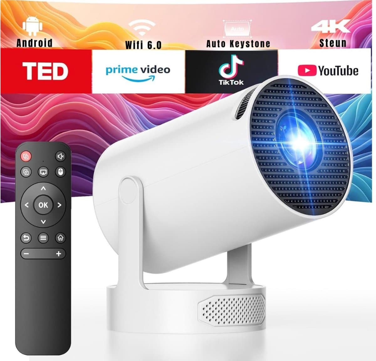 RUX® Mini beamers - Projector - Mini beamer - Grijs - 23cm x 22cm x 16cm — afbeelding 1