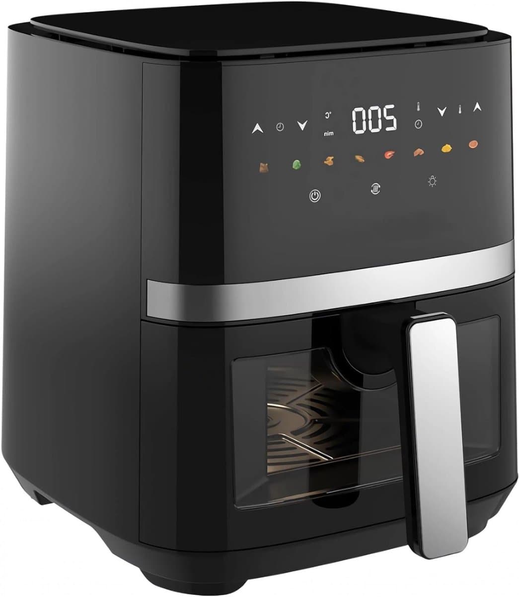 Heteluchtfriteuse - Airfryer Keuken - Gezond Koken - Met Venster - 5 Liter - Zwart — afbeelding 1
