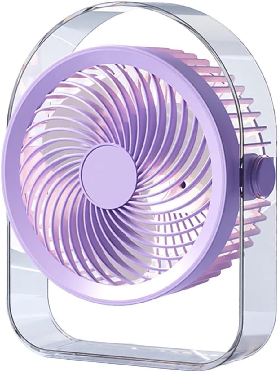 USB Tafelventilator met 5 Snelheden - 24 cm Draagbare Persoonlijke Ventilator voor Slaapkamer Kantoor en Reizen - Stille Krachtige Luchtstroom - Paars — afbeelding 1