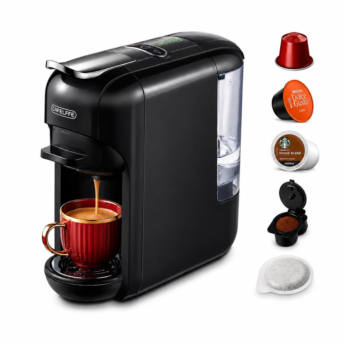 HomeGoodies - 5in1 Koffiezetapparaat - Koffiecupmachine - Koffiemachines - Heet & koud - Diverse capsules - Espresso & cappuccino — afbeelding 1