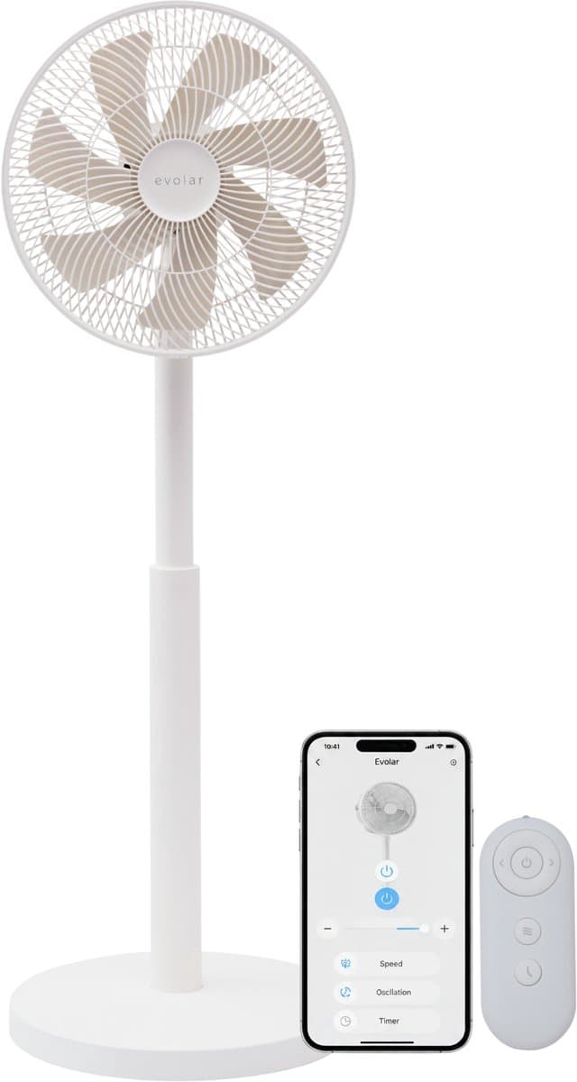 Evolar Smart Ventilator Staand - 18W - Statiefventilator - WiFi - App & Afstandsbediening - EVO-SF18WW — afbeelding 1