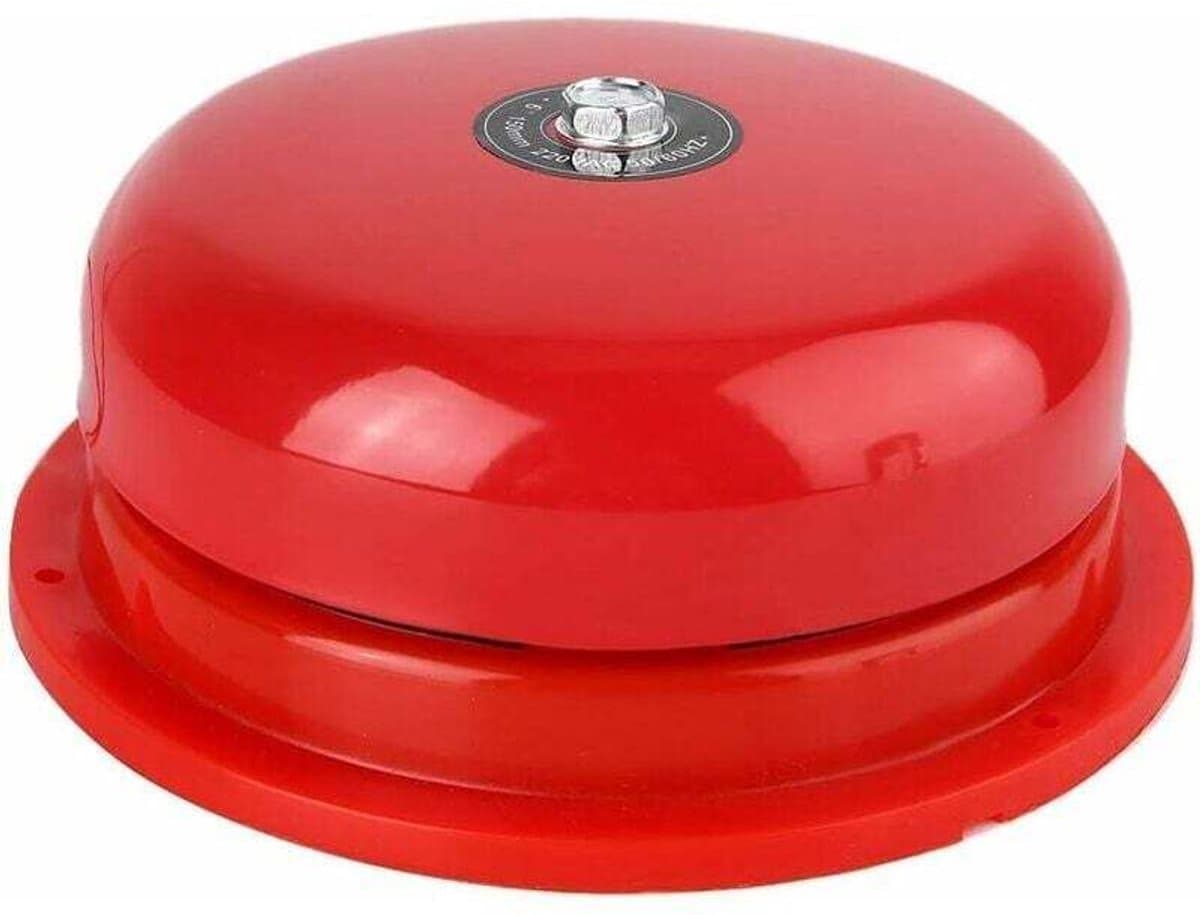 Elektrische bel van roestvrij staal met een geluidssterkte van 100 dB, 6 inch (15 cm) interne slag, geschikt voor brandalarmen, noodevacuatie, school- en treinstationalarmen (24V). — afbeelding 1