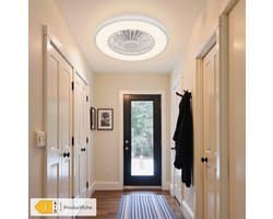 Plafondventilator met Verlichting Diameter 55.8 cm, Plafondventilator met Licht Dimbaar (3000K-4000K-6500K), 6 Snelheden met Afstandsbediening, Timer, Lichtgeheugen, Geschikt voor Slaapkamer