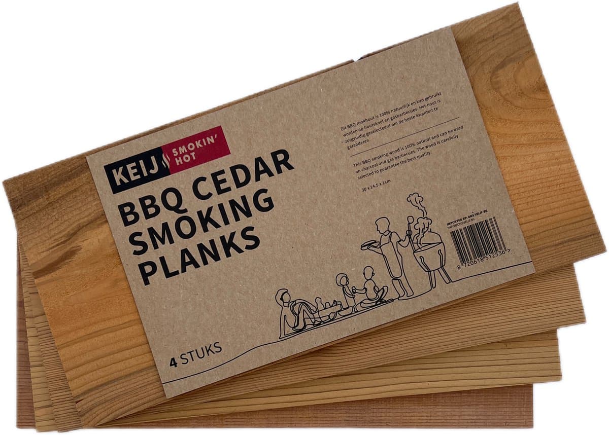 Keij Kamado Smokin' Hot - Cederhouten Rookplanken 4 stuks — afbeelding 1