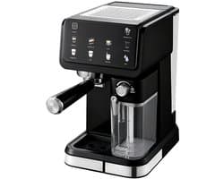 BlitzHome CM5600 1350W Automatische Espressomachine met Melkopschuimer, 20 Bar Pomp, 6 Koffiemodi, Automatisch Reinigingssysteem, Slim Scherm voor Thuis of Café, Zwart