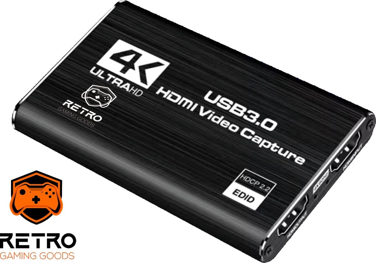 Retro Gaming Goods® - Game Capture - Video Capture Card - 4K HDMI - Inclusief USB C Adapter — afbeelding 1