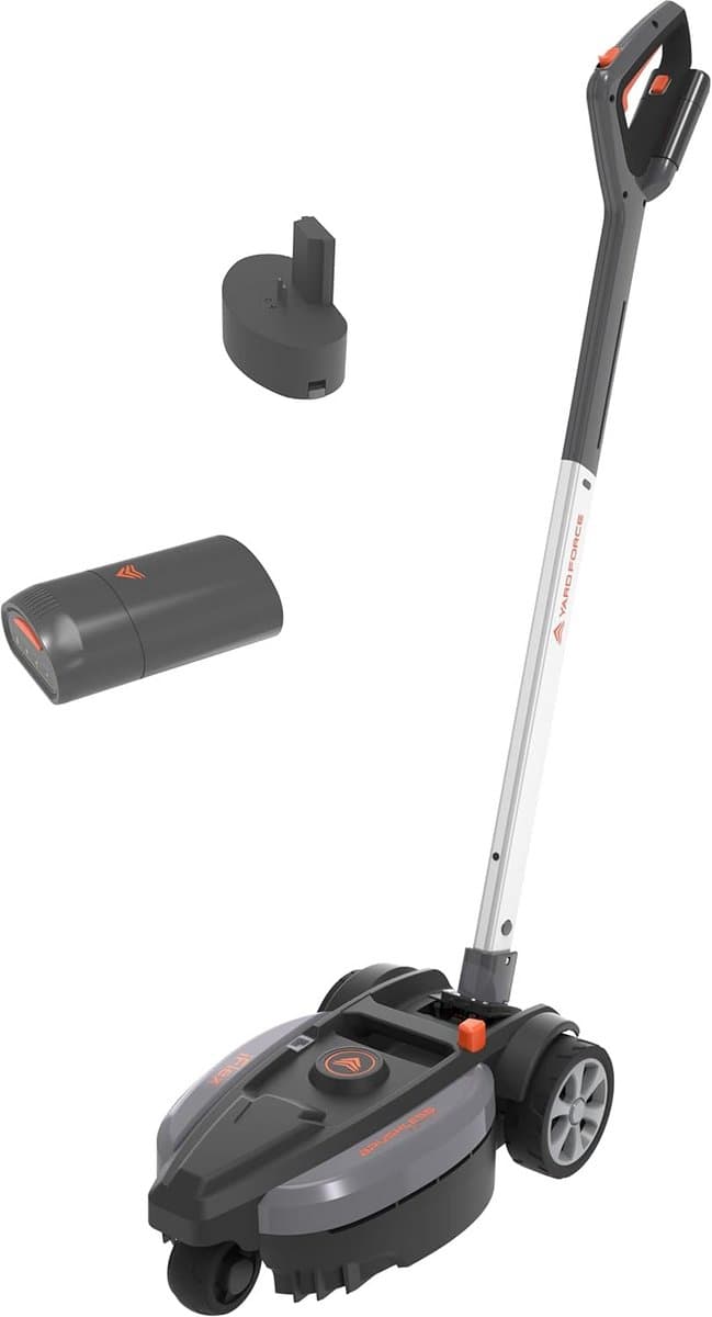 Accu Grasmaaier - Stadsmaaier Mulchmaaier - Klein Gazon Onderhoud - Draaibare Koppeling - 23 cm Snijbreedte - Zilver Zwart — afbeelding 1