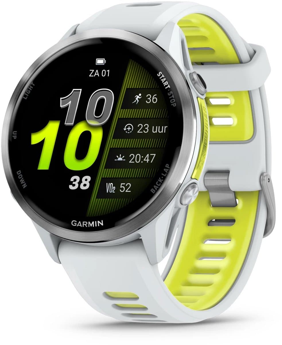 Garmin Forerunner 970 GPS Titanium Whitestone / amp yellow band — afbeelding 1