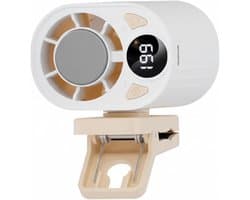 Draagbare airco voor auto, draagbare airco voor auto, clip-on ventilator met halfgeleiderkoeling - 199 snelheidsinstellingen, digitaal display, handsfree ventilator buiten, taille, rugzak