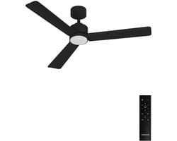 CREATE - Stille plafondventilator 40W met licht - Zwart - Ø132cm - Afstandsbediening - WIND MODERN