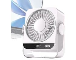 Tafelventilator met Koelelement - Mini Ventilator -Ventilator met digitaal batterijdisplay - Aircooler - Luchtkoeler - USB Ventilator - Mini Airco - Bureau Ventilator - Ventilator met Water - Waterkoeling - Air Cooler -Wit