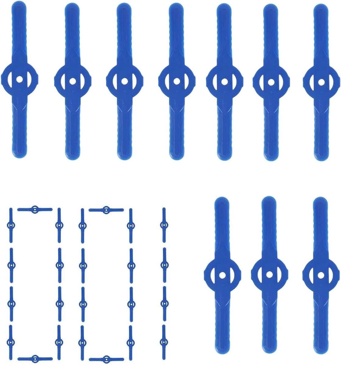 Vervangingssnijder Grastrimmer - Reservemessen Set - Gazon Onderhoud - Stevig ABS Hars - 100 Stuks - Blauw — afbeelding 1