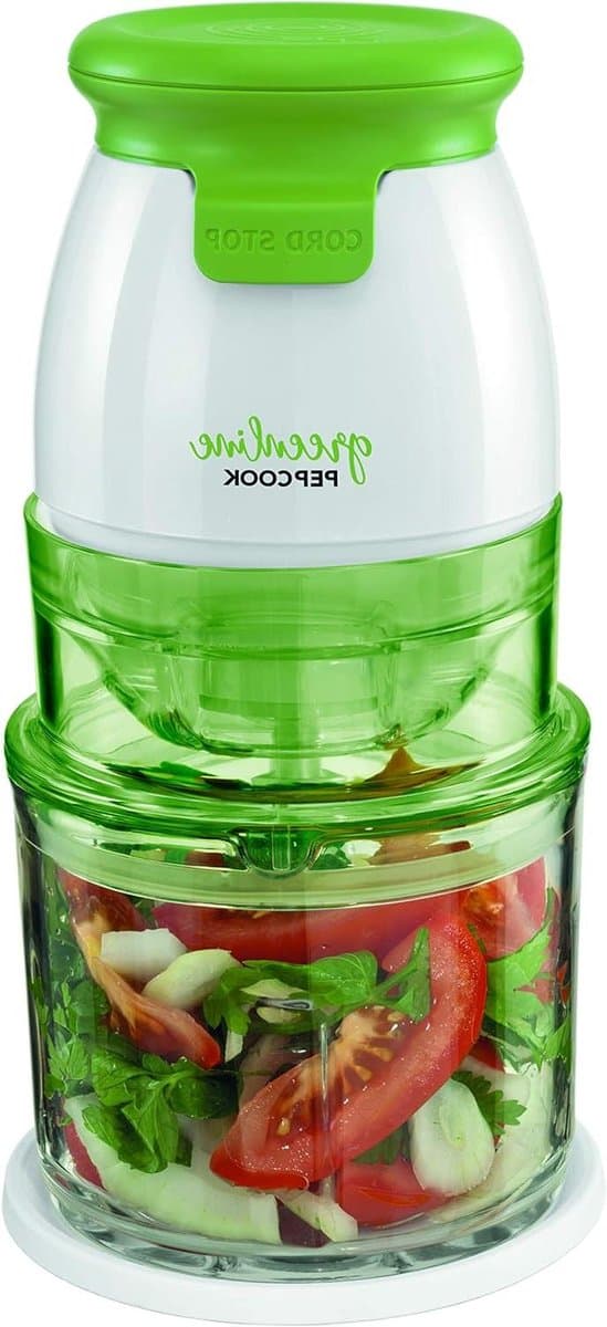 Universele Keukenmachine - Mini Hakker - Snel Ingrediënten Verwerken - Krachtige 550 Watt Motor - 700 ml Kom - Groen Wit — afbeelding 1