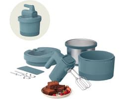 Keukenmixer Blender - Elektrisch Keukenhulpje - Bakken en Mixen - 2-in-1 Functionaliteit - 3.5 Liter Kom - Blauwgroen