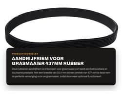 Dailygoods- Aandrijfriem Rubber 16,4mm Breedte - Gesloten Lus - 437mm Omtrek - Compatibel met Spear & Jackson S1334ER - Slijtvast - Duurzaam - Grasmaaier Riem