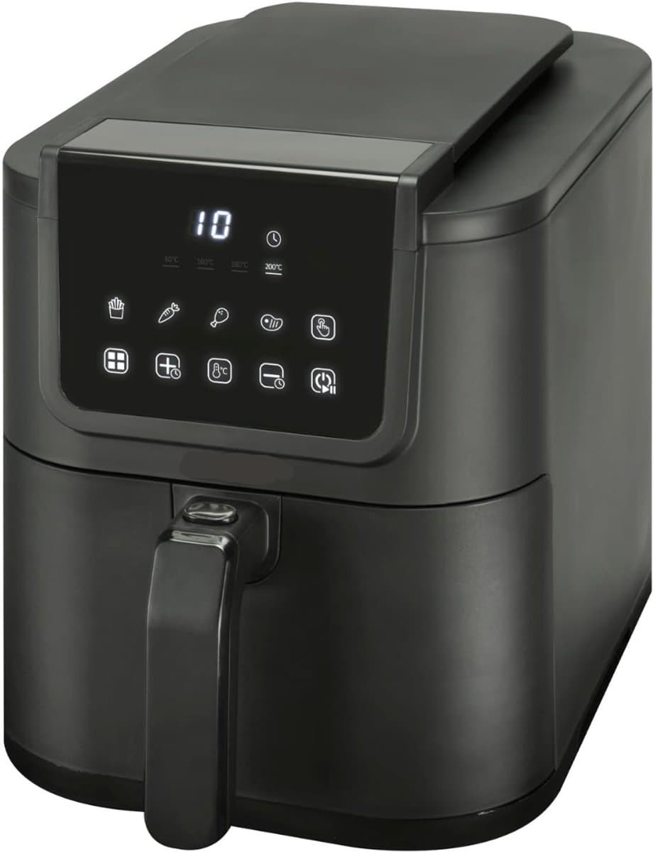 YOR® Airfryer xl - Airfryer xxl - Heteluchtfriteuse - 5 Liter - met keramische antiaanbaklaag - Zwart - 29cm x 23cm x 40cm — afbeelding 1