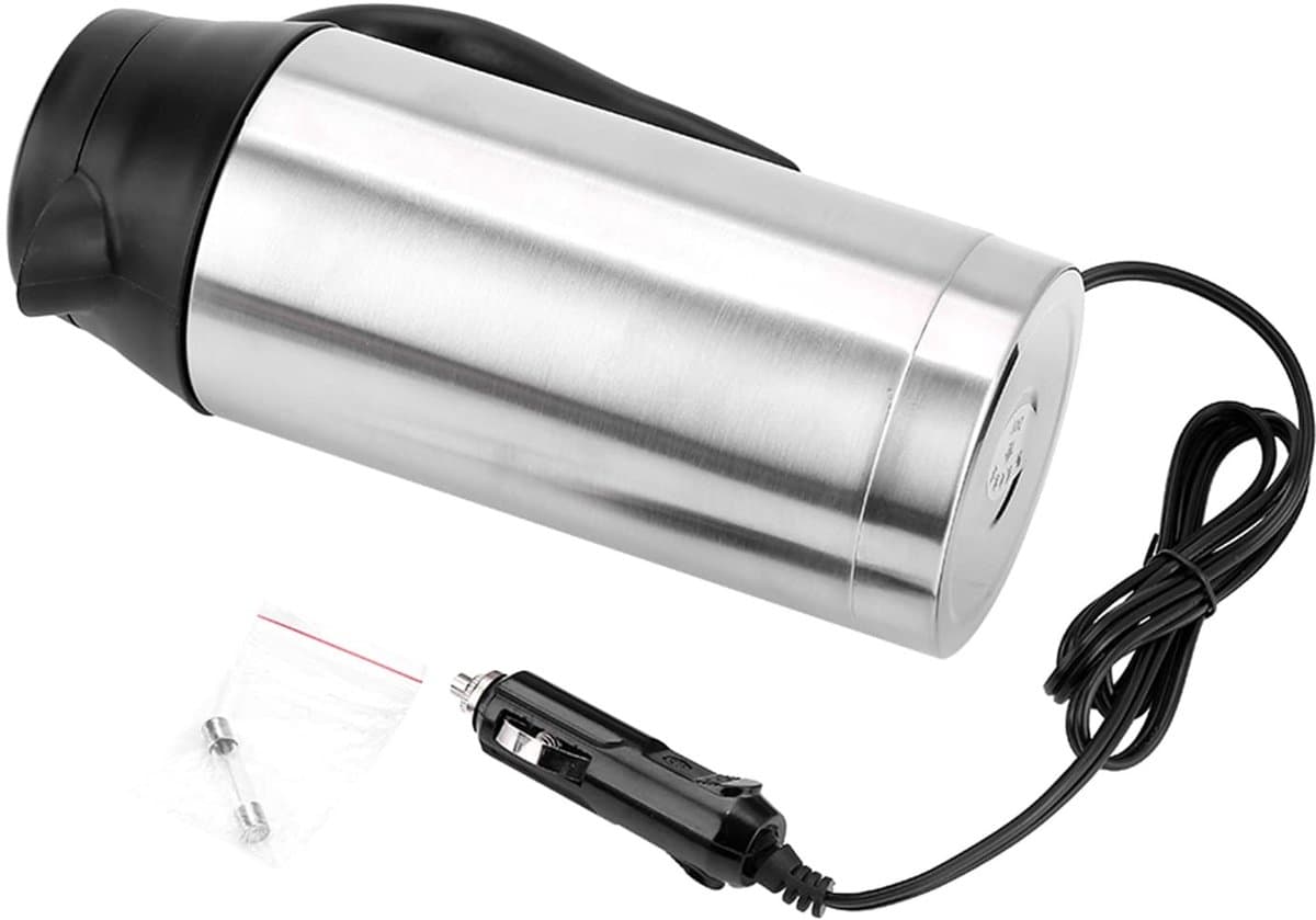 Store_7 - Draagbare Elektrische Waterkoker - 750ml - 24V RVS Koffiekop - Voor Auto en Kamperen - Compact en Lichtgewicht - Ideaal voor Reizen - Ges... — afbeelding 1