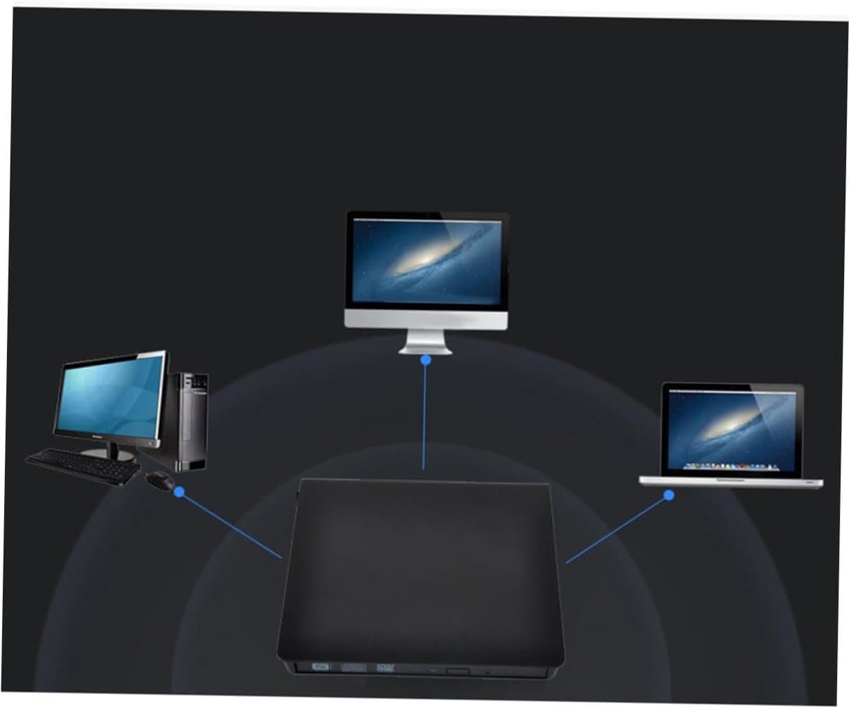 Externe DVD Brander - Dvd Gegevensoverdracht - Films Muziek Opslaan - Snelle USB 3.0 - Compact Lichtgewicht - Zwart — afbeelding 1