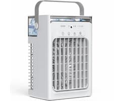 Airco -Aircooler - Draagbare airconditioner – Persoonlijke mini-airco met verdampingskoeling – 4 windsnelheden, 2/4/6-uurs timer, 2 standen, kleurrijk nachtlampje – Draagbare airco voor kamer, auto, slaapkamer, kantoor en buiten