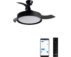 CREATE - Stille plafondventilator 40 W Ø107 cm met intrekbare bladen en LED-licht - M - Met licht - WIFI - WIND CLEAR EDGE