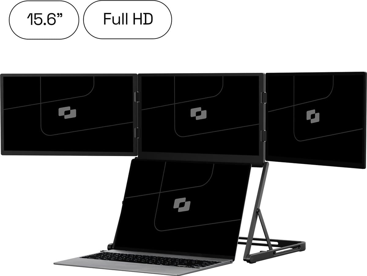 Screenmate® Panorama Portable Monitor 15,6” - Draagbare Monitor - Extra Scherm Laptop - Draagbaar Beeldscherm - Zwart — afbeelding 1